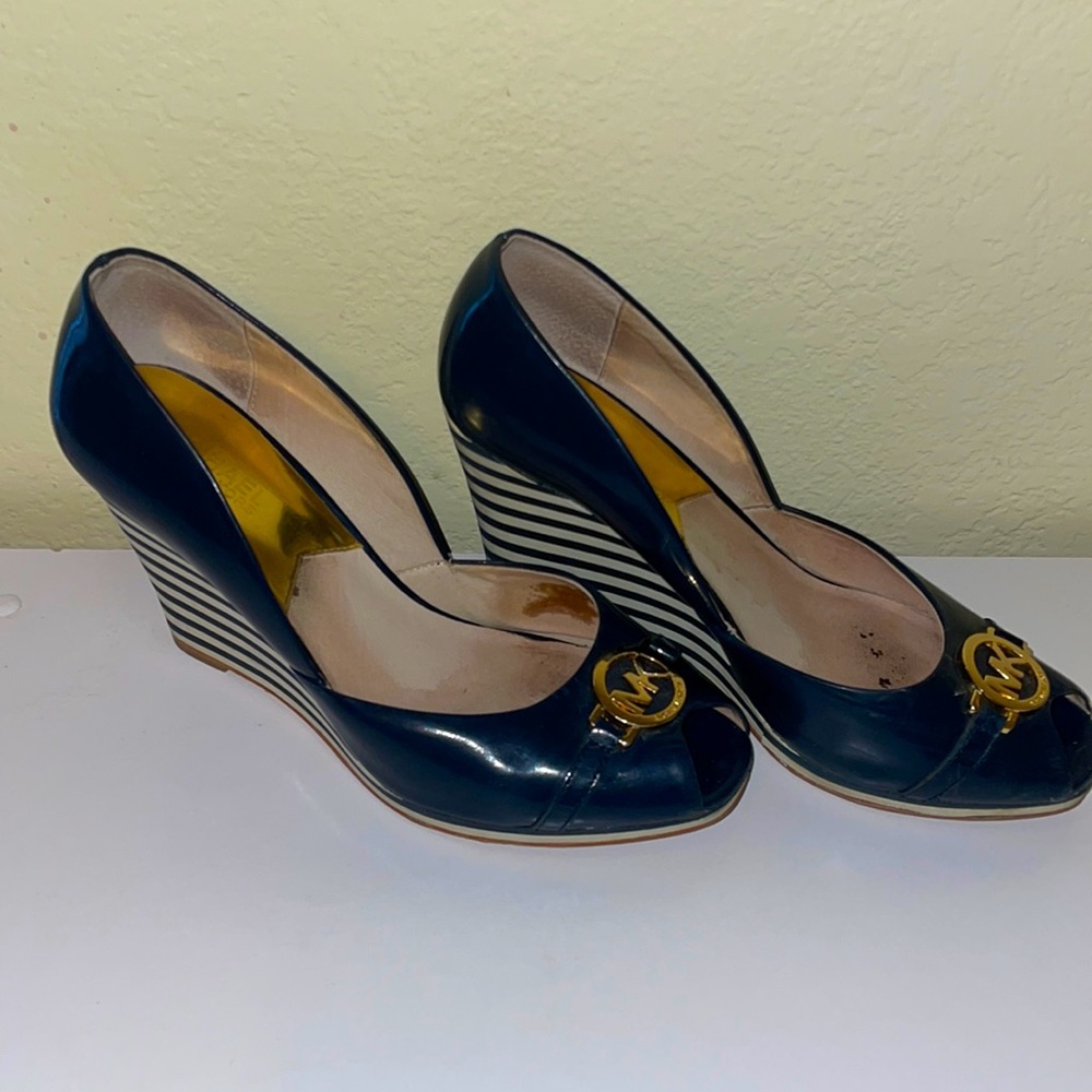 Cute stripy lightly used Michael Kors shoes